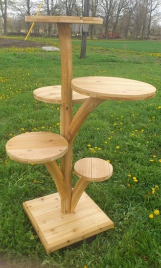 All wood five-tier Stratus cat tree