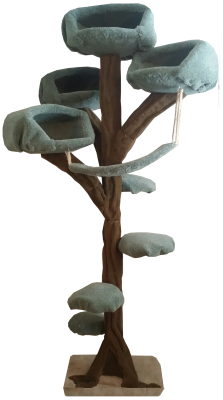 Fantasy tree with four caves and one hammock