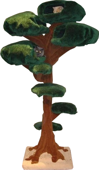 Fantasy tree with four caves